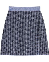 Lanvin - Patterned Intarsia-Knit Mini Skirt - Lyst