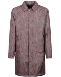 Etro - Paisley-Print Concealed-Fastening Coat - Lyst