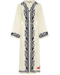 ALÉMAIS - Abito Lungo Marine Con Ricamo - Lyst