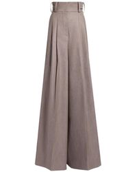Elie Saab - Pleated Twill Trousers - Lyst
