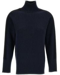 Lorena Antoniazzi - Turtleneck Ribbed-Trim Sweater - Lyst