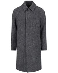 Lardini - X Sugar Herringbone-Pattern Wool Coat - Lyst