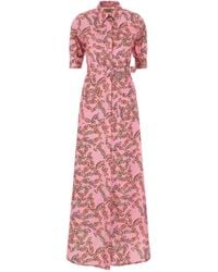 ALESSANDRO ENRIQUEZ - Blousejurk Met Print En Ceintuur - Lyst