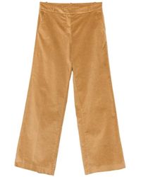 19.61 MILANO - Velvet Wide-Leg Trousers - Lyst