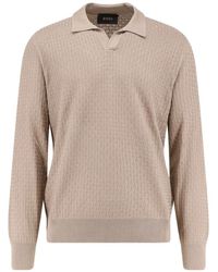 BOSS - Knitted-Silk Sweater With Johnny Collar - Lyst