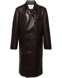 Nanushka - Double Breasted Leather Coat - Men's - Bonded Leather/polyester/polyamidepolyurethane - Lyst