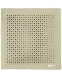 BOSS - Printed Pocket Square With Logo - Lyst