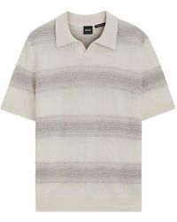 BOSS - Check-Pattern Short-Sleeve Sweater - Lyst