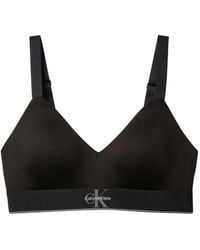Calvin Klein - Logo-Print Elasticated-Underband Bra - Lyst