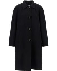 Prada - Button-Up Single-Breasted Coat - Lyst