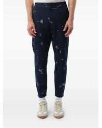 McQueen - Embroidered Drawstring-Waist Trousers - Lyst