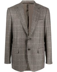 Canali - Houndstooth Single-breasted Wool Blazer - Lyst