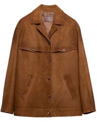 Prada - Suède Shirtjack - Lyst