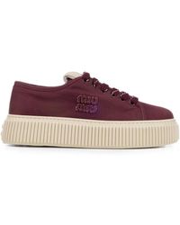 Miu Miu - Logo-Embroidered Sneakers - Lyst