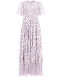 Needle & Thread - Vestido Victoria Ditsy midi con bordado floral - Lyst