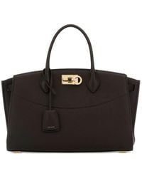 Ferragamo - Castagneto L Chocolate Handbag - Lyst