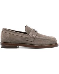 McQueen - Seal Logo Suede Loafers - Lyst