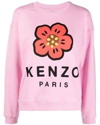 KENZO - Logo-Print Round-Neck Sweatshirt - Lyst