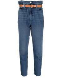 Liu Jo - Belted-waist Tapered Jeans - Lyst