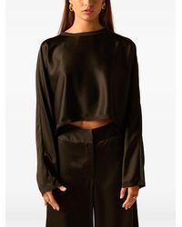 JBQ - Anja Satin-Finish Cropped Top - Lyst