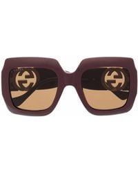 Gucci - Sonnenbrille mit eckigem Gestell - Lyst