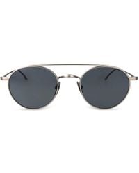 Thom Browne - Titanium Zonnebril Met Rond Montuur - Lyst