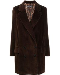 Dolce & Gabbana Long Corduroy Double-breasted Blazer - Brown