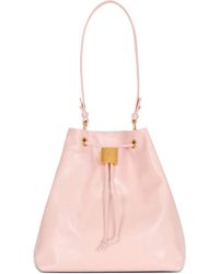 Balmain - Chain Drawstring Leather Backpack - Lyst