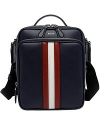 Bally - Mythos Striped Zip Leather Messenger Bag - Lyst