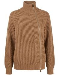 Dondup - Ribbed-Knit Asymmetric-Zip Cardigan - Lyst