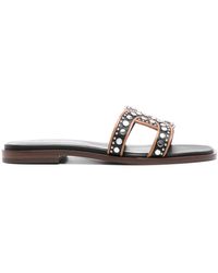 Tod's - Leather Flat Sandals - Lyst