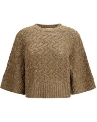 Brunello Cucinelli - Open-Stitch Sweater - Lyst