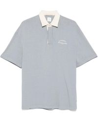 Eleventy - Running Club-Print Cotton Polo Shirt - Lyst