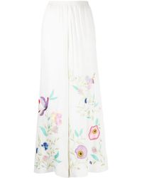 Forte Forte - Flower-embroidery High-waist Palazzo Pants - Lyst