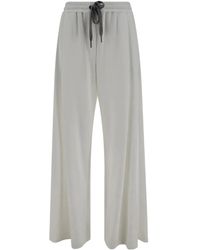 Brunello Cucinelli - Pantaloni A Palazzo Con Vita Elasticizzata - Lyst
