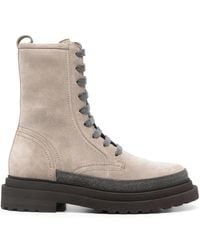 Brunello Cucinelli - Stiefel Aus Wildleder - Lyst