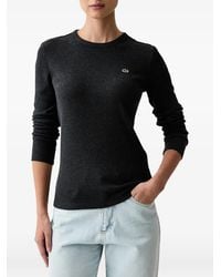 Lacoste - Logo-Patch Ribbed-Knit Long-Sleeve T-Shirt - Lyst