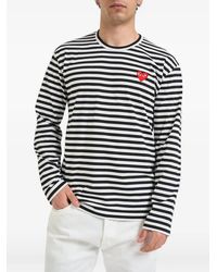 COMME DES GARÇONS PLAY - Striped Heart-Patch Long-Sleeve T-Shirt - Lyst