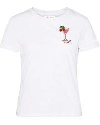 MC2 Saint Barth - Emilie Cotton Jersey T-Shirt With Spesso Ho Sempre Ragione Embroidery - Lyst