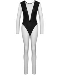Maison Close - Mono Pure Tentation De Malla Con Cuello En V - Lyst
