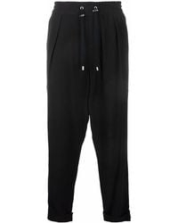 Balmain - Slouchy Crepe Tapered-Leg Track Pants - Lyst