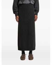 Peserico - Knitted Ribbed-Trim Midi Skirt - Lyst