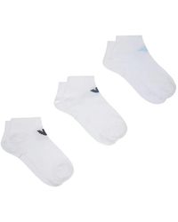 Emporio Armani - Logo-Detail Socks (Set Of Three) - Lyst
