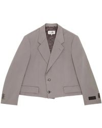 MM6 by Maison Margiela - Raw-Hem Single-Breasted Blazer - Lyst