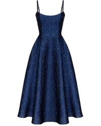 POST MERIDIEM - Jacquard Corset-Bustier Midi Dress - Lyst
