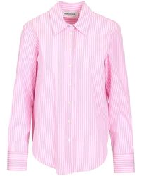 Al Duca d'Aosta - Vertical-Stripe Curved-Hem Shirt - Lyst
