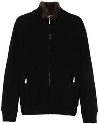 Barba Napoli - Ribbed-Knit Faux-Fur-Trim Jacket - Lyst