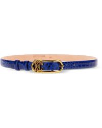 Roberto Cavalli - Croc-Embossed Rc Monogram Belt - Lyst