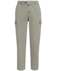 Brunello Cucinelli - Peached Cotton Gabardine Trousers With Cargo Pockets - Lyst