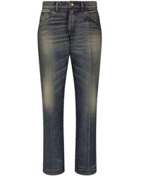 Dolce & Gabbana - Straight Jeans Met Effect - Lyst